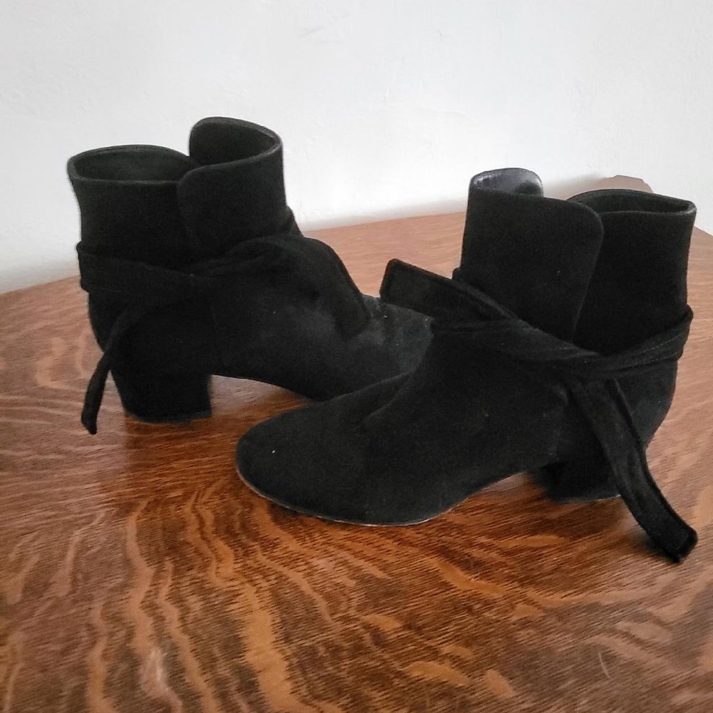 GIANVITO ROSSI Womens Black Suede Ankle Boots Size 8.5 US